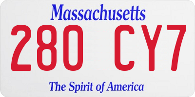 MA license plate 280CY7