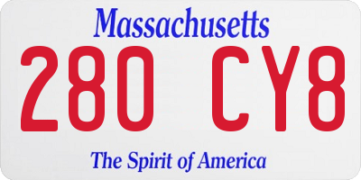 MA license plate 280CY8