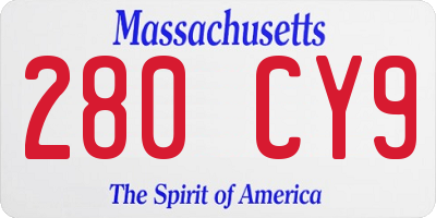 MA license plate 280CY9