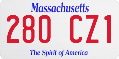 MA license plate 280CZ1