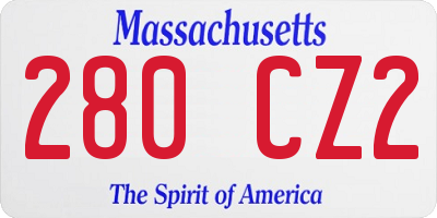 MA license plate 280CZ2