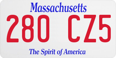 MA license plate 280CZ5