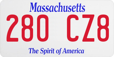 MA license plate 280CZ8