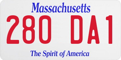 MA license plate 280DA1