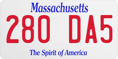 MA license plate 280DA5