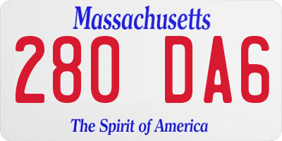 MA license plate 280DA6