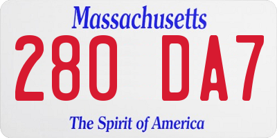 MA license plate 280DA7