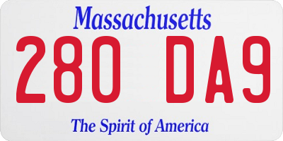 MA license plate 280DA9