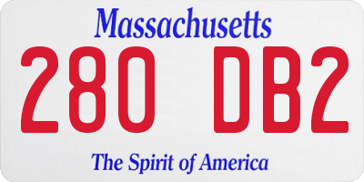 MA license plate 280DB2
