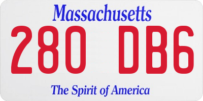 MA license plate 280DB6