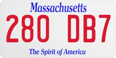 MA license plate 280DB7