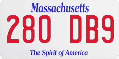 MA license plate 280DB9