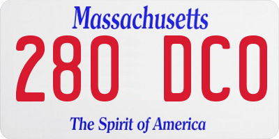 MA license plate 280DC0