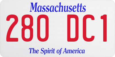 MA license plate 280DC1