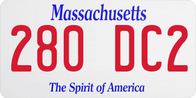MA license plate 280DC2