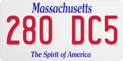 MA license plate 280DC5