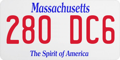 MA license plate 280DC6