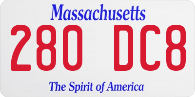 MA license plate 280DC8
