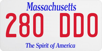 MA license plate 280DD0