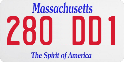 MA license plate 280DD1