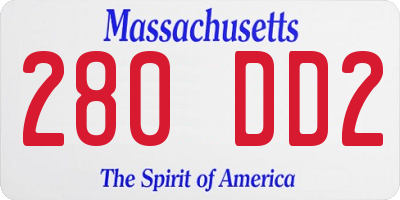 MA license plate 280DD2