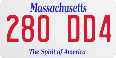MA license plate 280DD4