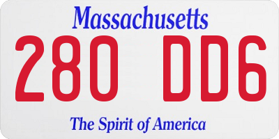 MA license plate 280DD6