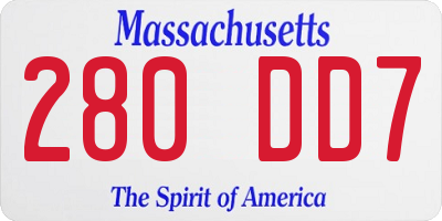 MA license plate 280DD7
