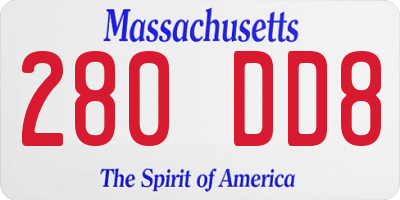 MA license plate 280DD8