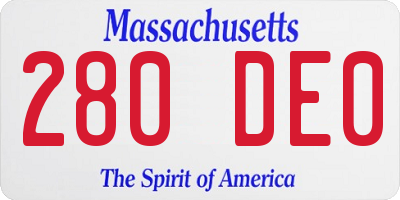 MA license plate 280DE0