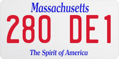 MA license plate 280DE1