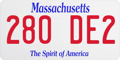 MA license plate 280DE2