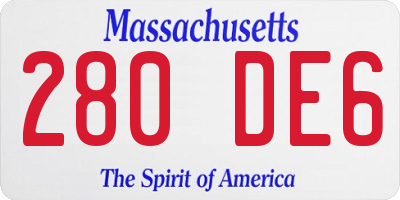 MA license plate 280DE6