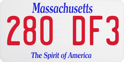 MA license plate 280DF3