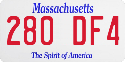 MA license plate 280DF4
