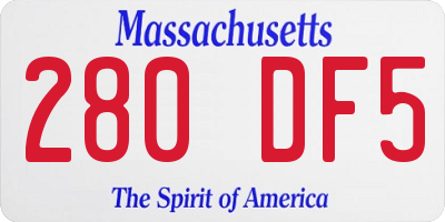 MA license plate 280DF5