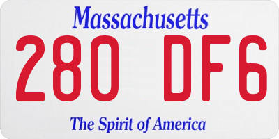 MA license plate 280DF6