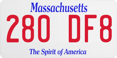 MA license plate 280DF8