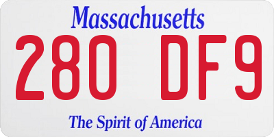 MA license plate 280DF9