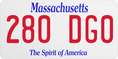 MA license plate 280DG0