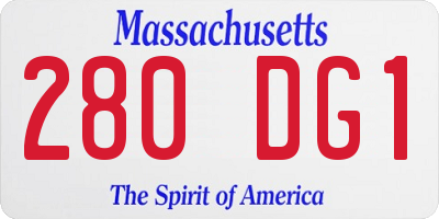 MA license plate 280DG1