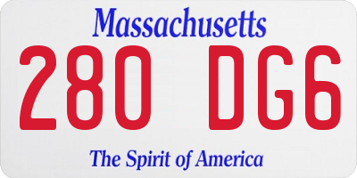 MA license plate 280DG6