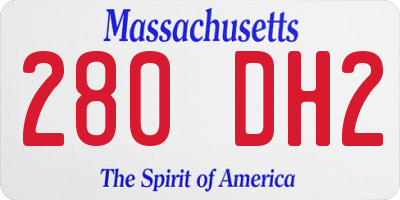 MA license plate 280DH2