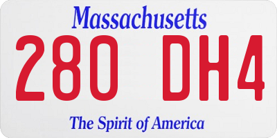 MA license plate 280DH4