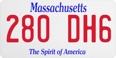 MA license plate 280DH6