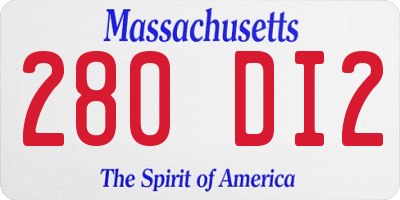 MA license plate 280DI2