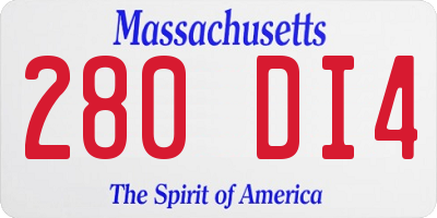 MA license plate 280DI4