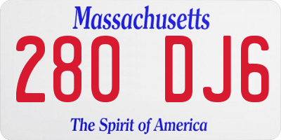 MA license plate 280DJ6