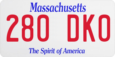 MA license plate 280DK0