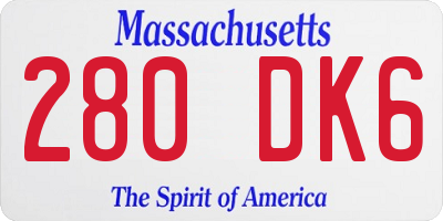 MA license plate 280DK6